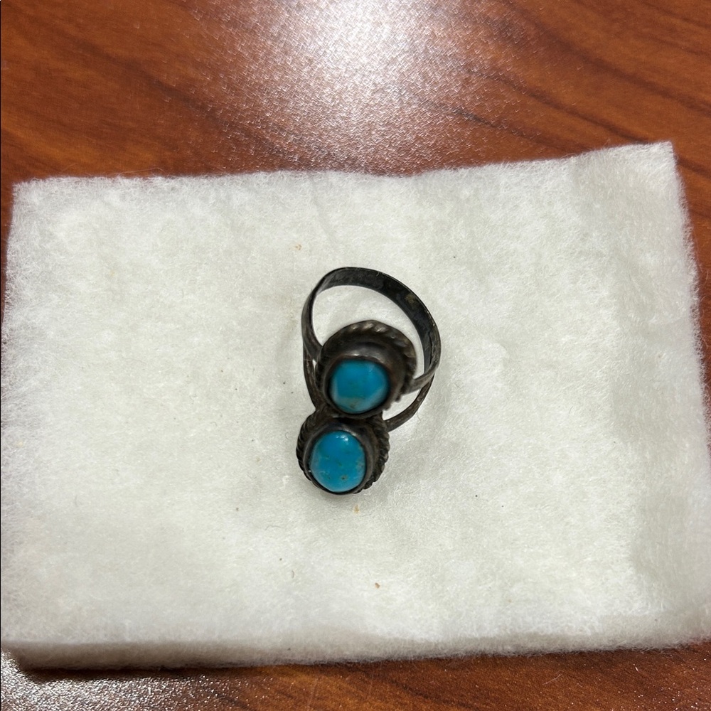 Double Stone Turquoise Ring